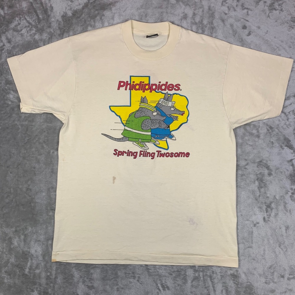 VTG Phidippides Spring Fling Twosome Texas Armadillo T-Shirt Single Stitch L USA